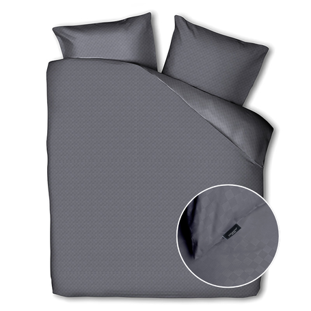  Dekbedovertrek Embossed Squares - Antraciet