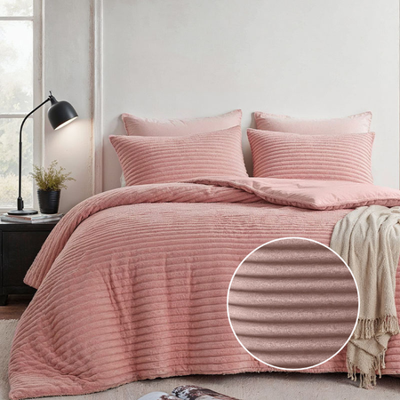 Dekbedovertrek Summer Teddy Rib - Zacht Roze
