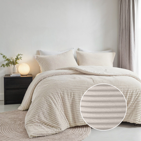 Dekbedovertrek Summer Teddy Rib - Creme