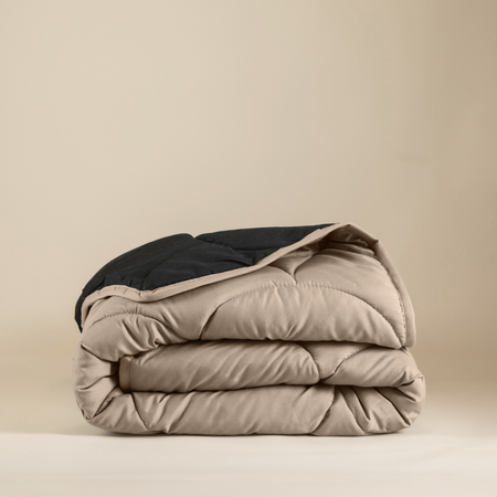 Lazy Dekbed & Dekbedovertrek in 1 - Double Face - Zwart / Taupe