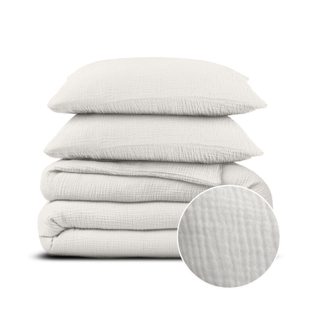 Dekbedovertrek Percale-Katoen - Mousseline - Off White