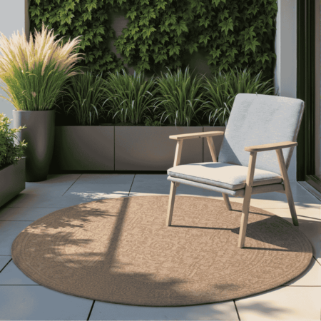 Dubbelzijdig Buitenkleed Kona Rond - Beige