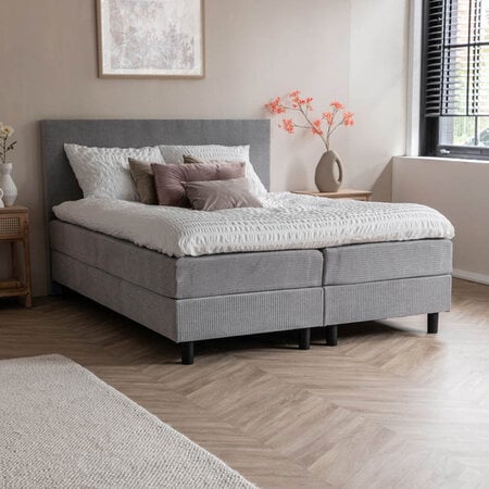 LEEGVERKOOP Boxspring Julia Rib - Grijs