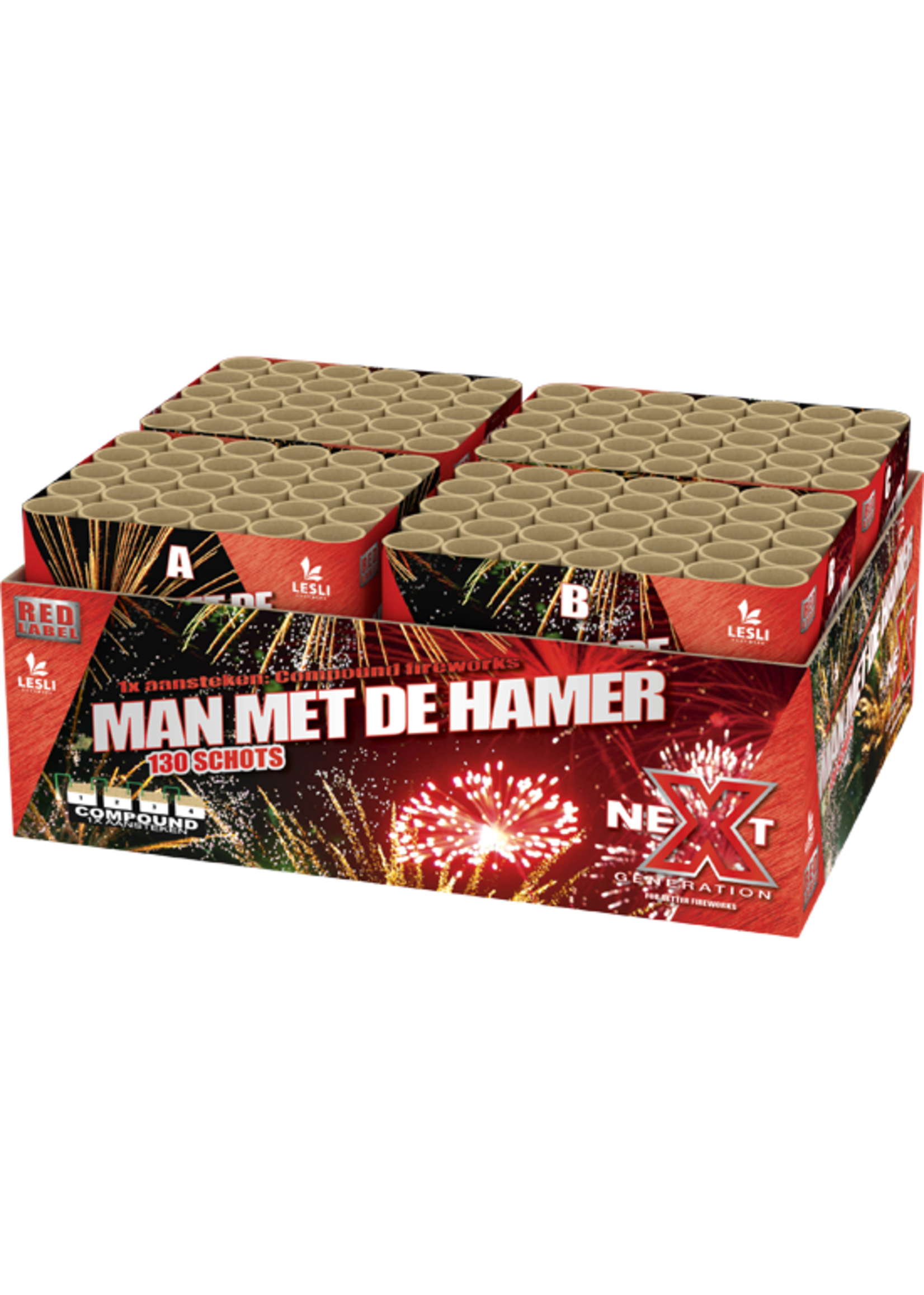 Lesli Vuurwerk Man Met De Hamer 130 shots