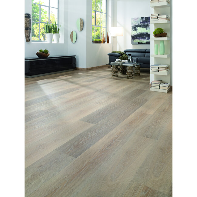 QualyCork KLIK PVC Essen Bleek Gebeitst  + geïntegreerde kurkonderlaag (PROMO)