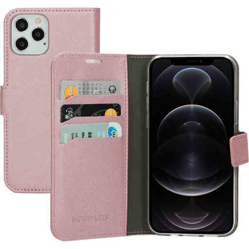 Mobiparts Saffiano Wallet Case - Apple iPhone 12/12 Pro Pink