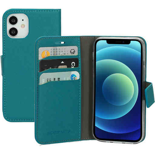 Mobiparts Saffiano Wallet Case - Apple iPhone 12 mini Turquoise