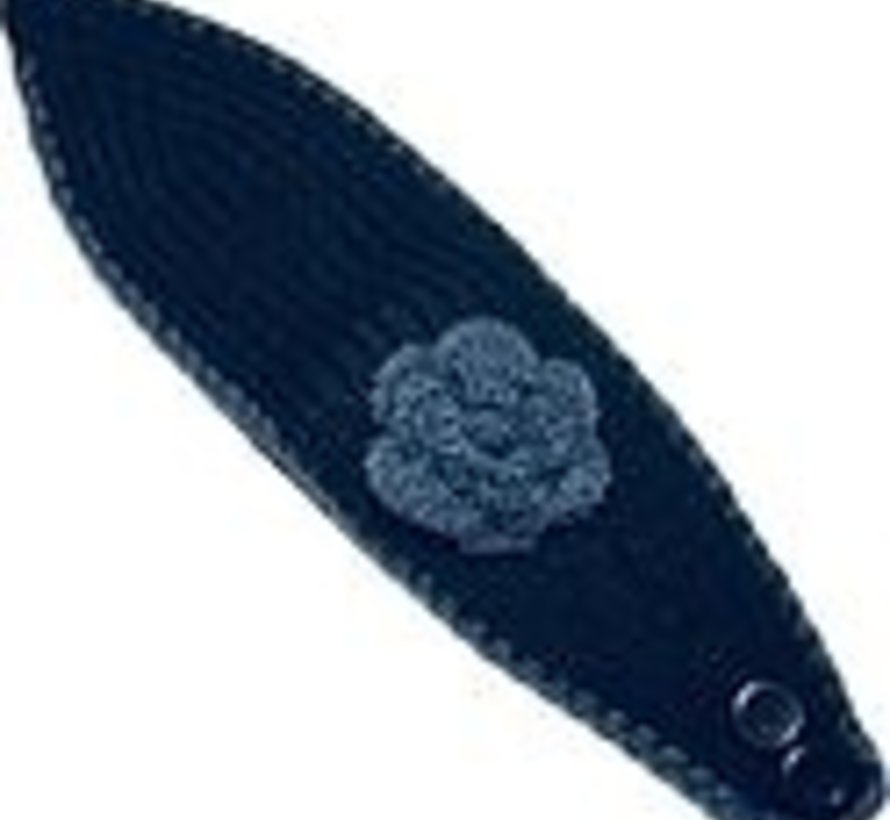 Handgebreide hoofdband bloem zwart