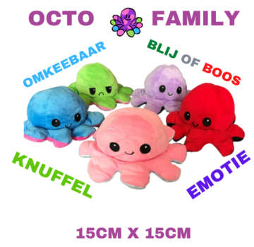 Octopus moody Family knuffel SET van 5