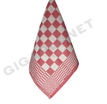 Keukenhanddoeken chess Rood 65x65 - 6st st aan