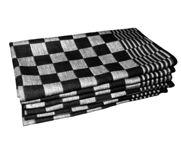 Keukenhanddoek Chess zwart 6st aan