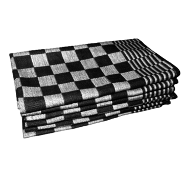 Keukenhanddoek Chess zwart 6st aan