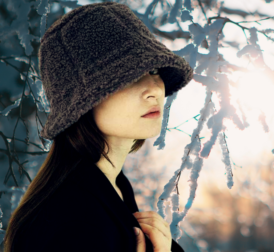 Winter teddy hoedje - Talento - fluffy vissershoedje