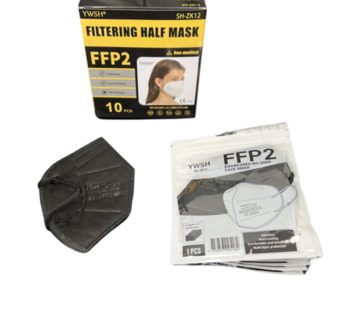 FFP2 mondmaskers zwart- per 10st