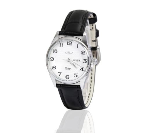 Mats-Watch horloges - Belgisch merk  Mats Watch-Silver moon- leather belt dameshorloge