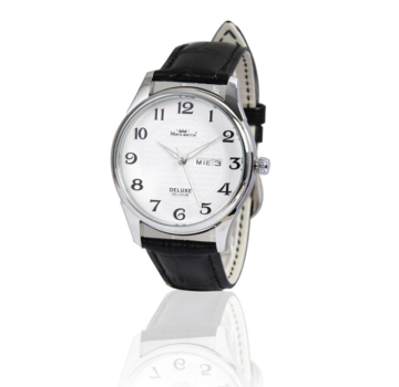 Mats-Watch horloges - Belgisch merk  Mats Watch-Silver moon- leather belt herenhorloge