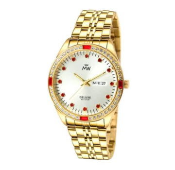 Mats-Watch horloges - Belgisch merk  Mats Watch-red stone- goud- herenhorloge