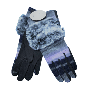 BellaBelga- Belgisch merk Winter handschoenen SO FOXY blauwgrijs