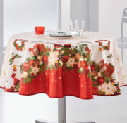 Rond kersttafelkleed jingle bells 160cm