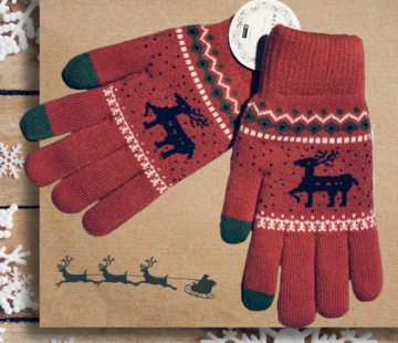 BellaBelga- Belgisch merk Winter handschoenen lapland voor jongeren, dames en heren rood