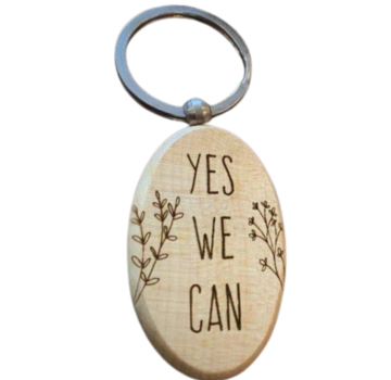 Dotti  Houten sleutelhanger 'Yes we can'