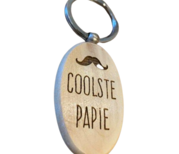 Dotti  Houten sleutelhanger ' Coolste Papie '