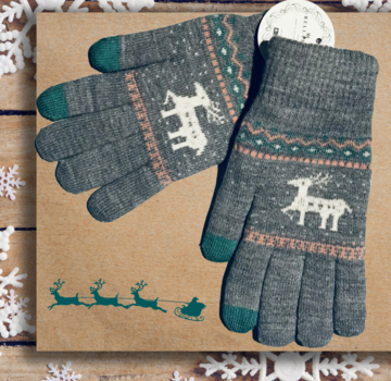 BellaBelga- Belgisch merk Winter handschoenen lapland voor jongeren, dames en heren grijs