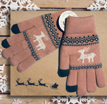 BellaBelga- Belgisch merk Winter handschoenen lapland voor jongeren, dames en heren roze