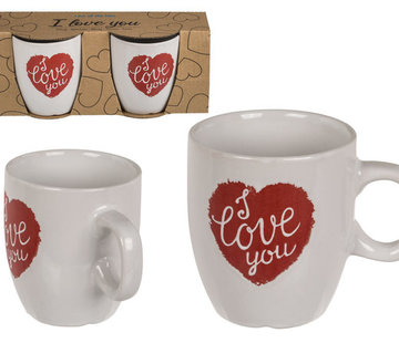 valentijn mok - i love you - set van 2