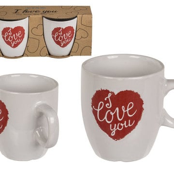 valentijn mok - i love you - set van 2