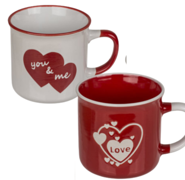 Set van 2 Valentijn mokken-You&me+Love