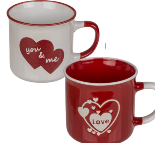 Set van 2 Valentijn mokken-You&me+Love