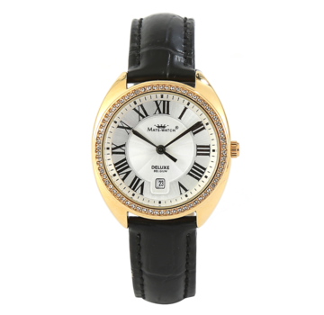 Mats-Watch horloges - Belgisch merk  GOLDEN RAIN DELUXE- Mats Watch Collectie voor Dames - Leather belt