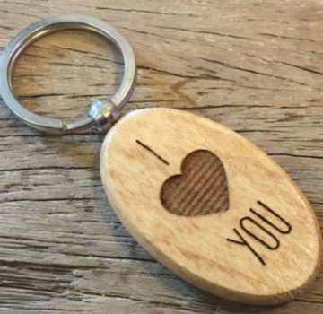 Dotti  Houten sleutelhanger " I Love You"