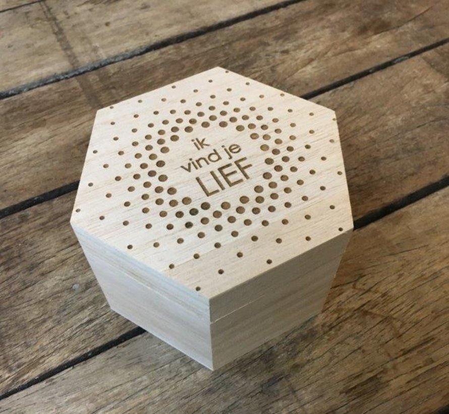 Dotti hexagon doos "ik vind je LIEF"