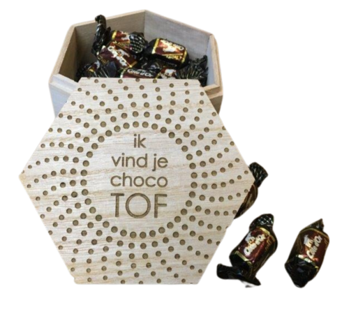 Dotti  Dotti hexagon doos "ik vind je choco TOF"