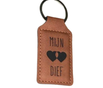 Dotti  Dotti sleutelhanger Leder"Mijn hartendief"