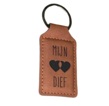 Dotti  Dotti sleutelhanger Leder"Mijn hartendief"