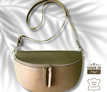 BellaBelga- Belgisch merk UrbanEase Vanilla - beige -trendy lederen crossbody tas