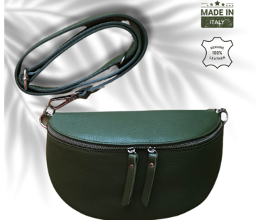 UrbanEase Smaragd - groen - trendy lederen crossbody tas