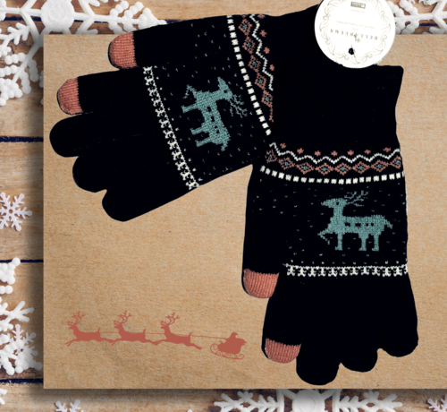 BellaBelga- Belgisch merk Winter handschoenen lapland voor jongeren, dames en heren zwart