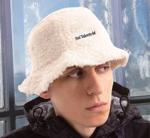 Winter teddy vissershoedje talento - wit