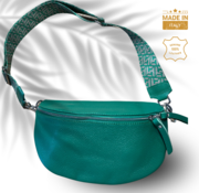 BellaBelga- Belgisch merk UrbanEase Gras - lichtgroen - trendy lederen crossbody tas