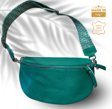 BellaBelga- Belgisch merk UrbanEase Gras - lichtgroen - trendy lederen crossbody tas