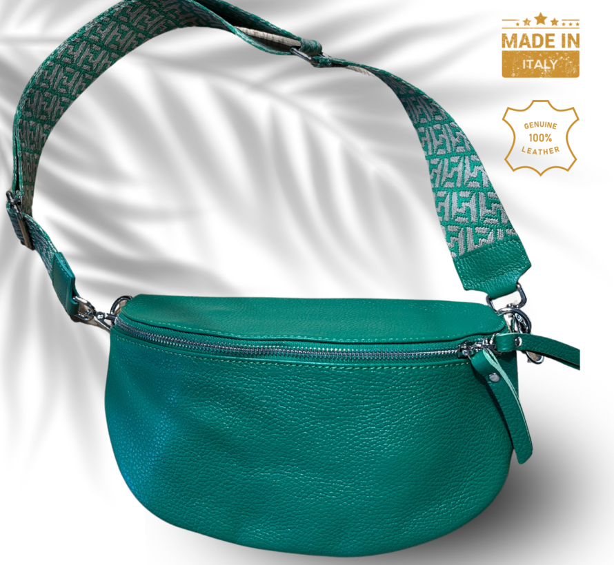 UrbanEase Gras - lichtgroen - trendy lederen crossbody tas