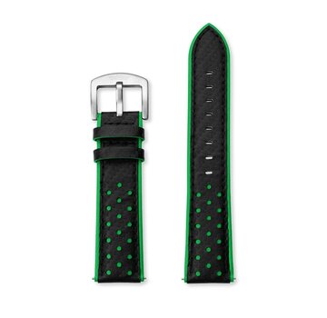 Rotarcraft watches  - gemaakt van de allerbeste materialen  RS08 leren band zwart/groen - 22 mm