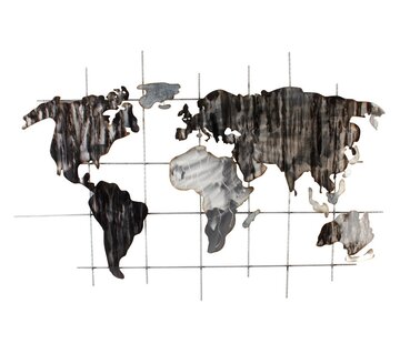  Kunst wanddecoratie  Monochrome World Map - 106x70 cm