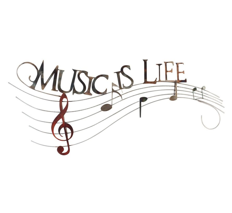 Music is Life - 130x57 cm met 3D effect