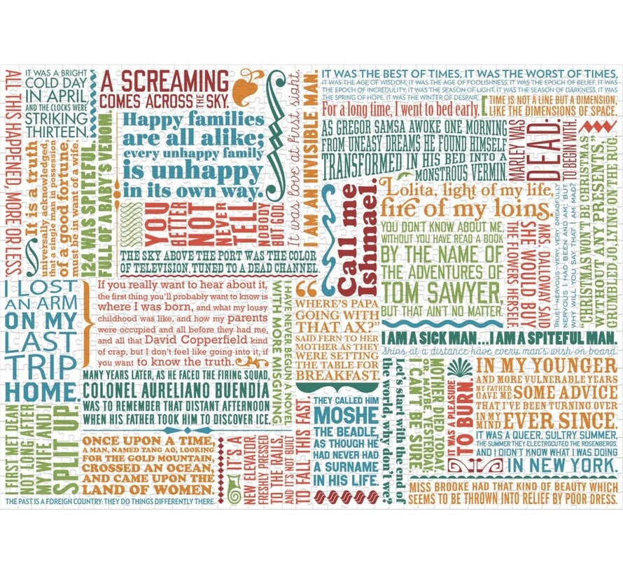 UPG-puzzel - Geweldige eerste regels literatuur