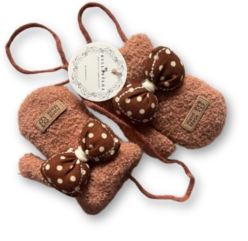 BellaBelga- Belgisch merk Wanten voor kinderen (tot 3j) Petit Papillon van Bellabelga-Bruin